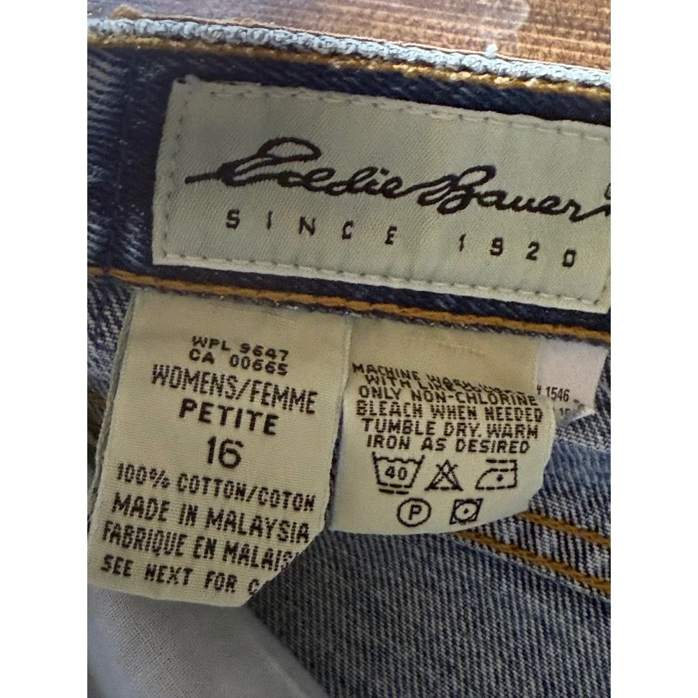 Eddie Bauer Womens Petite 16 Jeans Denim Blue Outdoor Outfitters Cotton‎